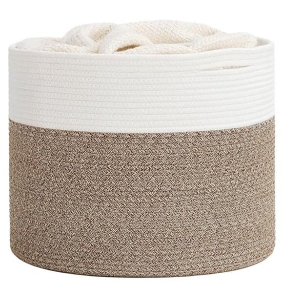 Cotton Rope Basket, Blanket Basket Living RoomBaby Laundry Basket Woven Storage - Picture 7 of 7